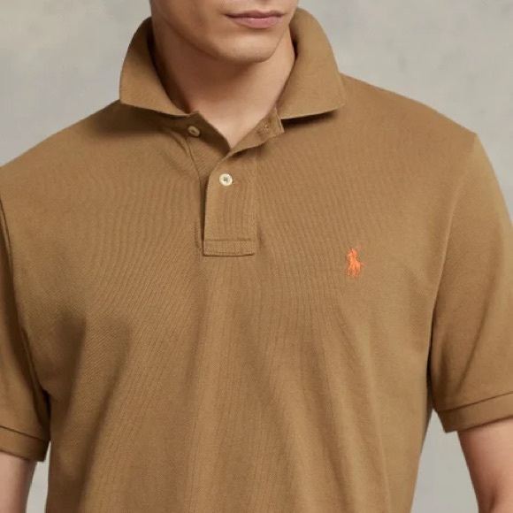 Fair Youth Size Large (16-18) Polo Ralph Lauren Logo Embroidered Polo Shirt Sand - Picture 3 of 12